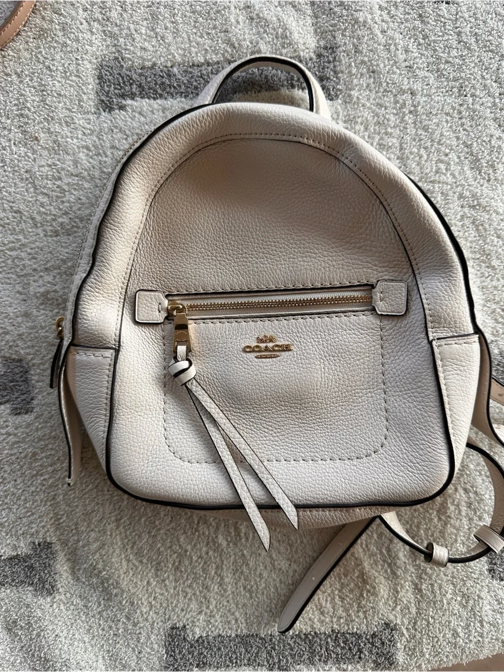 Coach Chalk Pebbled Leather Mini Backpack with Gold Hardware